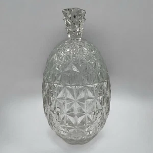 Vintage Slovakia 24% Lead Crystal Pineapple Candy Dish Jar w/ Lid - Picture 1 of 8