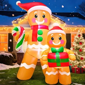 5FT Christmas Inflatables Outdoor Decorations Inflatable Gingerbread, Built i... - Foto 1 di 6