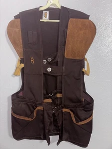 Vtg Bob Allen USA brown shooting hunting vest jacket size Med - Picture 1 of 8