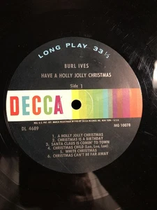 1965 FIRST PRESS!! Burl Ives Have A Holly Jolly Christmas LP - Picture 1 of 6