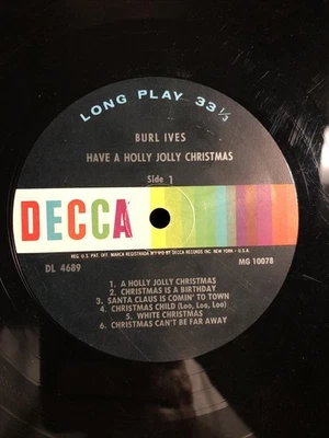 1965 FIRST PRESS!! Burl Ives Have A Holly Jolly Christmas LP - Image 1 of 4