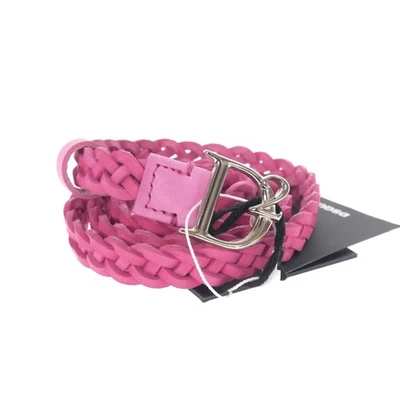 Cinturón trenzado con hebilla logotipo malla cuero rosa Dsquared2 22AW S83BE0325 Foto 1 de 4
