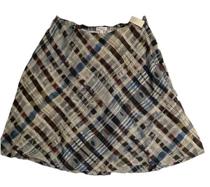 Falda a Cuadros Coldwater Creek Acuarela Talla Grande 2X Nueva con Etiquetas Falda Completa Ropa de Oficina - Imagen 1 de 5