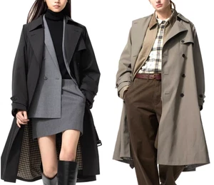 UNIQLO Trench Coat Relaxed Fit 2025 ( Black / Khaki )  479223 Women's XS-3XL - Picture 1 of 9