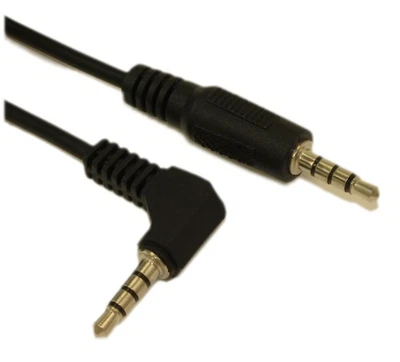2ft 3.5mm 4 Conductor TRRS ANGLED/STRAIGHT Mini +Mic / Video M/M Cable - Image 1 of 3