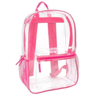 Mochila de malla unisex transparente transparente de 17" resistente impermeable aprobada por estadio Foto 1 de 4