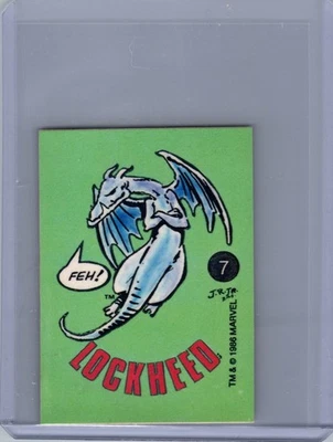 1986 COMIC IMAGES MARVEL UNIVERSE STICKERS #7 LOCKHEED UNPEELED - Image 1 of 2