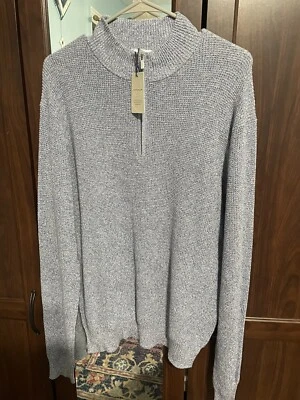 PETER MILLAR Crown Kitts Twisted Quarter-Zip Sweater BGRNT Blue Granite Medium - Image 1 of 4