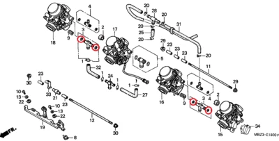 HONDA 4 x Uprated Carburettor Carb Fuel T Piece O Rings Seals for 16024MZ2E00 - Image 1 of 2