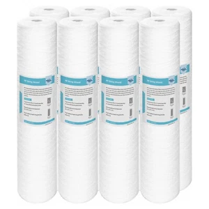 8 Pack 20" x 4.5" Big Blue Whole House System String Wound Sediment Water Filter - Picture 1 of 11