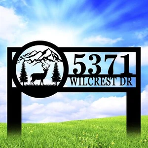 Personalized Yard Address Signs with Stakes,Home Address Signs for House - Picture 1 of 6