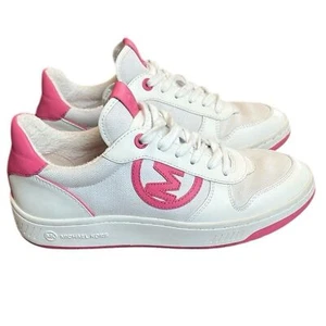Michael Kors Gertie Sneakers Women's 7M White/Pink Canvas and Leather Shoes - Picture 1 of 9