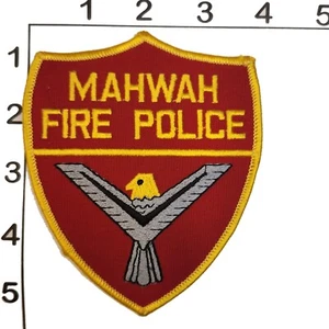 Mahwah New Jersey Fire Police Patch Vintage Embroidered Shoulder Stylized Eagle - Picture 1 of 1