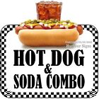 Hot Dog & Soda Combo DECAL Food Truck Concession Vinyl Sign Sticker bw