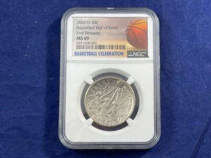 2020-D Basketball Hall of Fame Half Dollar NGC MS69 50c First Releases - Picture 1 of 4
