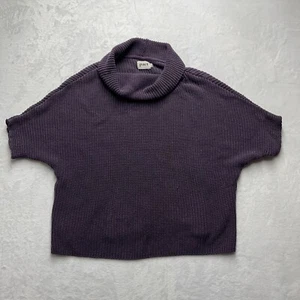 Pact Cowl Neck Sweater Womens One Size Organic Cotton Dolman Sleeves Purple - Picture 1 of 8