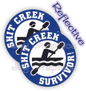 Pegatinas divertidas reflectantes de sombrero duro $hit creek survival | Calcomanías de casco de seguridad - Imagen 1 de 1