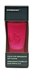 Starbucks Schlüsselanhänger Ornament gerippt Cold Cup Tumbler Ornament rosa Weihnachten - Bild 1 von 10