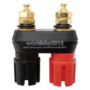 Dual Head Amplifier Binding Post Speaker Cable Terminal Plugs Socket Connector - Picture 1 of 7