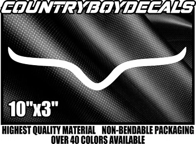 LONGHORN 乙烯基贴花 10 英寸贴纸柴油卡车长角农场乡村公牛蓝色 — 第 1/3 张图片