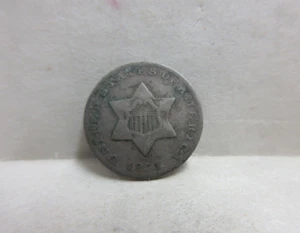 1851 United States 3 Cent Piece Type 1 Three Cents .750 Silver US 3c Coin - Picture 1 of 8