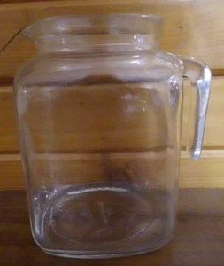 BORMIOLI ROCCO Italy Square Clear Glass Pitcher Watering Jug 64 oz VGUC - Picture 1 of 8