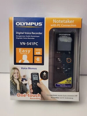 Olympus VN-541PC Digital Voice Recorder (Black) With Box - Image 1 of 4
