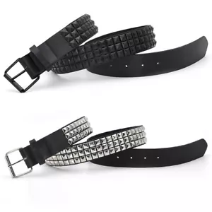 Club PU Leather Rivet Belt Strap Split Punk Casual Wild Men&Women's Studded Belt - Picture 1 of 13
