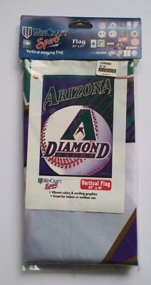 Arizona Diamondbacks MLB Vertical Hanging Flag 27"x 41” 2003 Vintage New Old Stk - Image 1 of 2