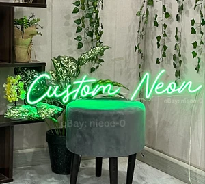 Neon Sign Custom LED Neon Acrylic Back Personalized Text Logo Signs - Picture 1 of 5