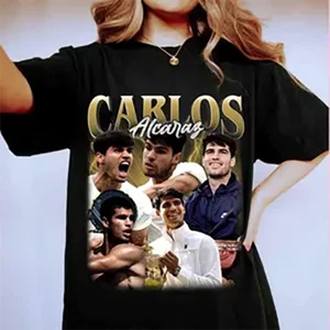 Carlos Alcaraz Collage schwarz T-Shirt Unisex alle Größen S bis 345XL JJ5330 - Bild 1 von 3