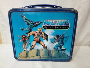 lunch box vintage metal masters of the universe e thermos mattel 1983 aladdin  - Foto 1 di 9