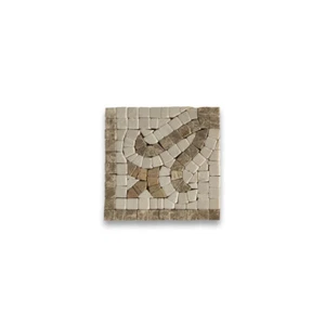 B0029CT Marble Mosaic Border Decorative Accent Tile Palm Emperador 4x4 Tumbled - Picture 1 of 5
