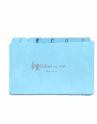 Oxford P3525 A–Z Index Card Guide Set | 3x5" Blue Pressboard | New & Sealed - Image 1 of 2
