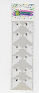 Sandylion Vintage 1990 Fuzzy Ghosts on Brown Background Stickers Strip Sealed - Picture 1 of 5