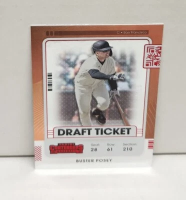 BUSTER Posey 2021 Contenders Draft Ticket RED FOIL ~ Giants ~ #'d /99 - Image 1 of 2