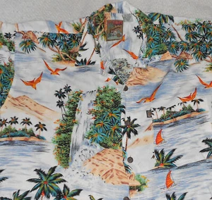 CONEXIÓN PIÑA / XLT / CAMISA HAWAIANA CON BOTONES DELANTEROS ALOHA / PALMERAS TROPICALES - Imagen 1 de 3