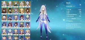 AR55 [EU] Skirk Alhaitham Mualani +7 Heroes 2 Weapons +Rail 15 Heroes 7 Weapons - Afbeelding 1 van 5