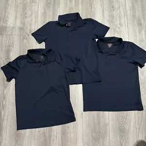 Cat & Jack Boy Navy Blue School Uniforms Collared T-Shirt Sz 16n Pack of 3 - Picture 1 of 9