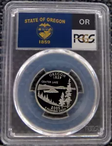 :2005-S S25C WASHINGTON OREGON QUARTER PCGS PR 70 DCAM SILVER R3 TOP-POP - Picture 1 of 2