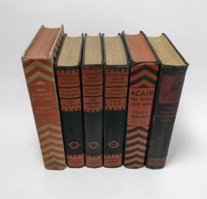 Lot of 8 Edgar Wallace Crime Club Hardcovers (2x 1st Editions 1925-33) - Picture 1 of 9