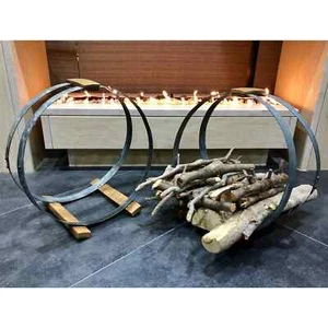 2 Pack x Wine Barrel Hoop Firewood Basket (Wine Barrel Furniture-Whiskey Barrel) - Picture 1 of 3