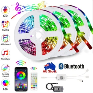 5-30m LED Stripe Wasserdicht RGB Streifen Lichterkette App bluetooth Musik Timer - Bild 1 von 12