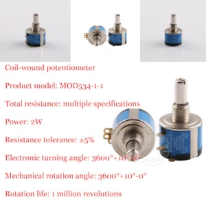 MOD534-1-1 2W precision multi-turn wirewound potentiometer 1K 2K 5K 10K 20K 50K - Picture 1 of 5