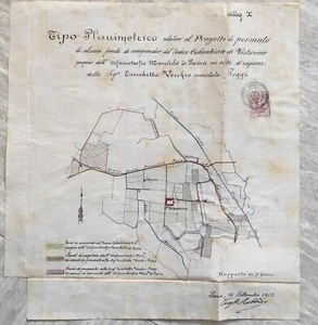 1912 PIANTA PLANIMETRIA PODERE COLOMBINA DI VISTARINO PAVIA - Imagen 1 de 1