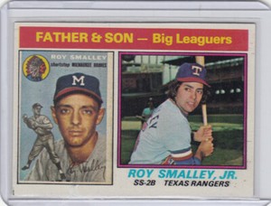 1976 Topps Baseball Card #70 Father & Son Roy Smalley Sr. & Jr. - NrMt-Mt 