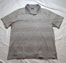 Greg Norman Shirt Mens XL Gray Play Dry Polo Cooling Fabric Golf Stripe