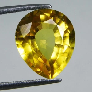 Natural 10.50 Ct Ceylon Yellow Sapphire Pear Cut Certified Loose Gemstone - Imagen 1 de 9