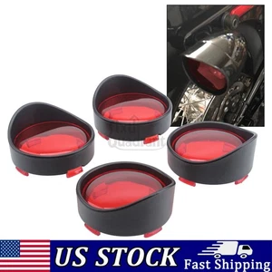 For Harley Touring Road King Red Turn Signal Light Lens Cover Bezels Visor 4PCS - Bild 1 von 21
