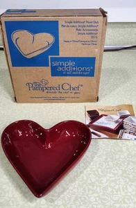 Pampered Chef Simple Additions Heart Shaped Dish Bowl  Cranberry Red NIB # 2076 - Picture 1 of 14